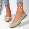 Nueva llegada 2024 zapatos de verano bonitos y a la moda con punta estrecha para mujer, zapatos planos de bailarina, zapatos informales cómodos para mujer