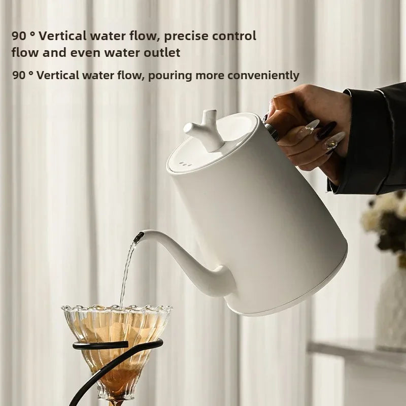 Tetera eléctrica con cuello de cisne de 1000W, cafetera de acero inoxidable 304 de 1000ml, pantalla LED de temperatura inteligente para café y té