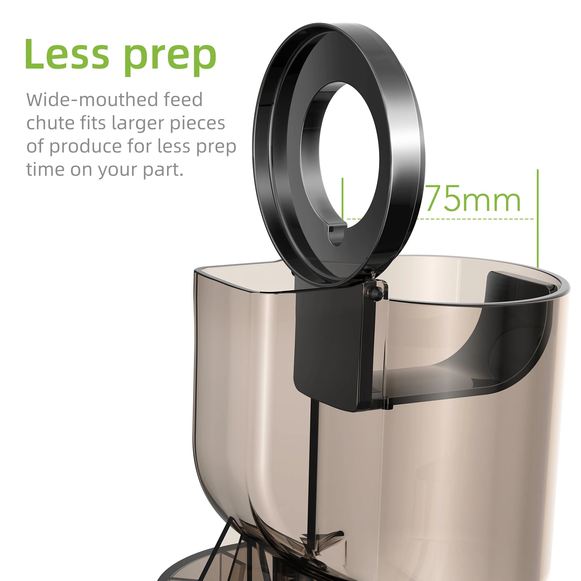 BioloMix-exprimidor de prensa en frío con conducto de alimentación de 78mm, potente Motor de 200W, 40-65RPM, Extractor de zumo de masticulación lenta, se adapta a frutas completas