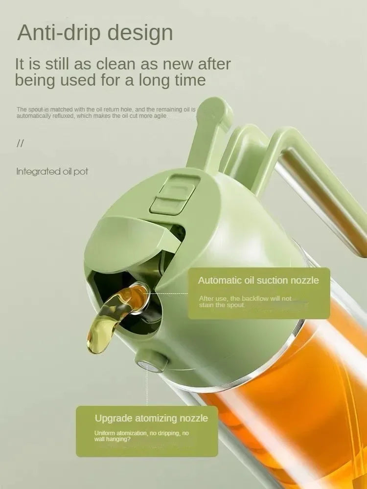 Botella pulverizadora de aceite en aerosol de plástico 2 en 1, 500ml, dispensador de aceite en aerosol, tarro de aceite, vinagrera, barbacoa, cocina, hornear, asar, Picnic, herramienta de cocina