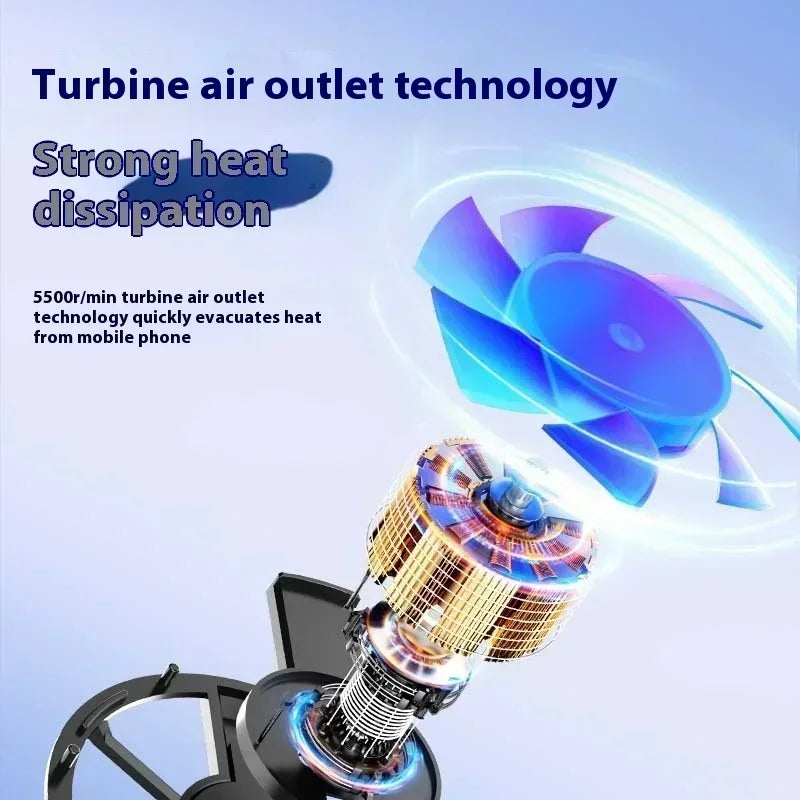 Enfriador de Teléfono Portátil Magnético, Ventilador Ligero de Bajo Ruido con Luz RGB, Enfriamiento Rápido para Teléfono, Tableta, Juegos PUGB