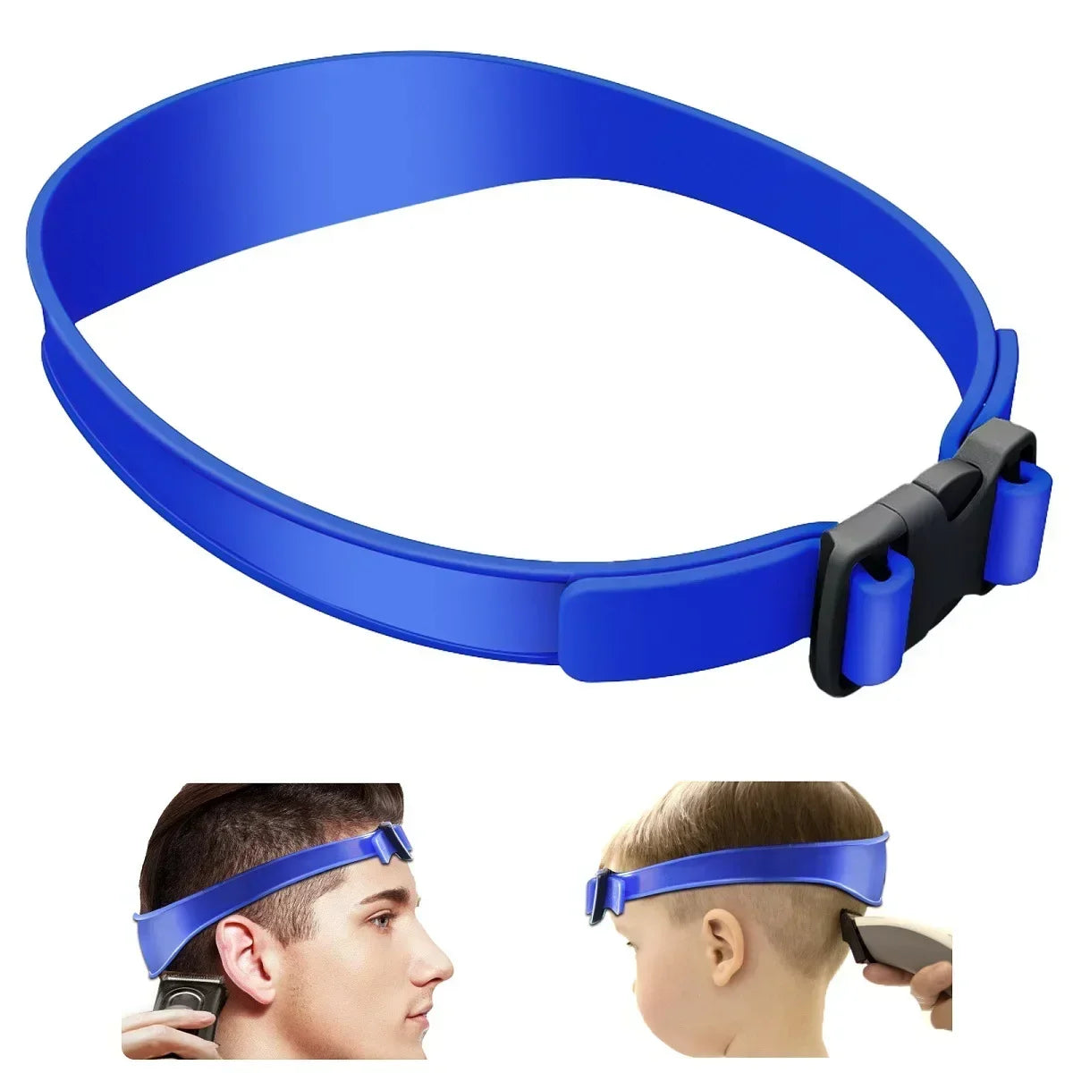 Plantilla de corte de pelo DIY, banda de corte de pelo, guía de corte de pelo de silicona curvada transpirable para el hogar para niños y hombres