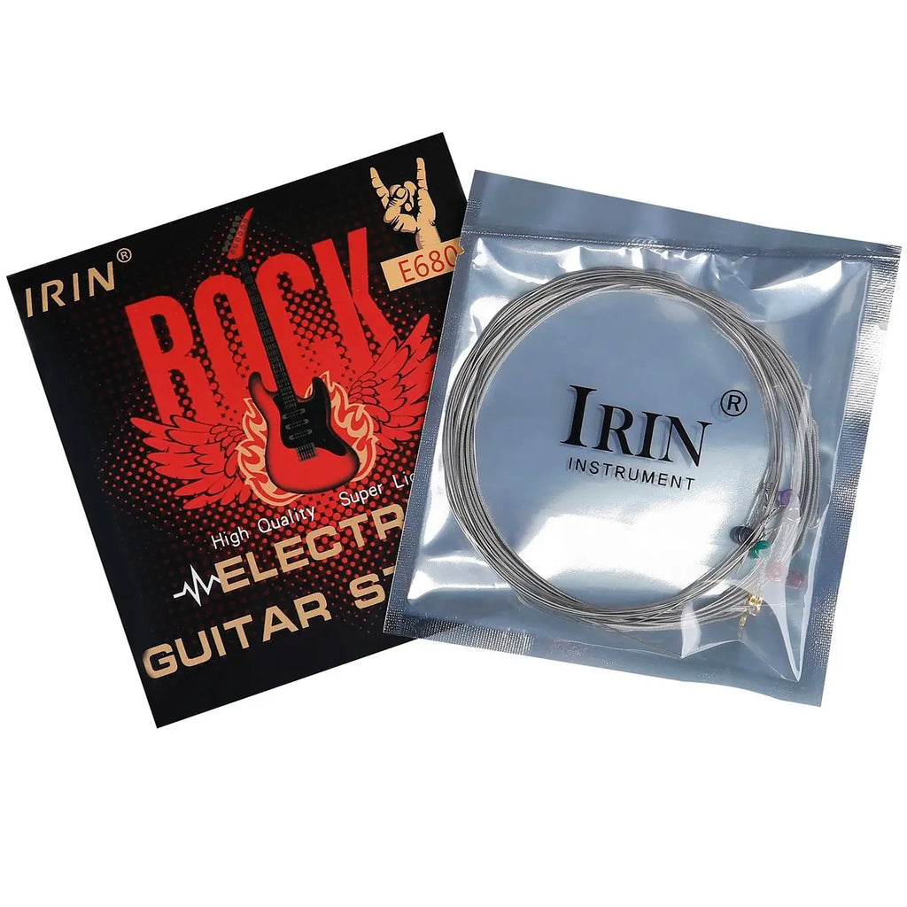 Cuerdas de guitarra eléctrica IRIN E680, 1-6 cuerdas de alambre de acero inoxidable, accesorios para instrumentos musicales de guitarra eléctrica plateada