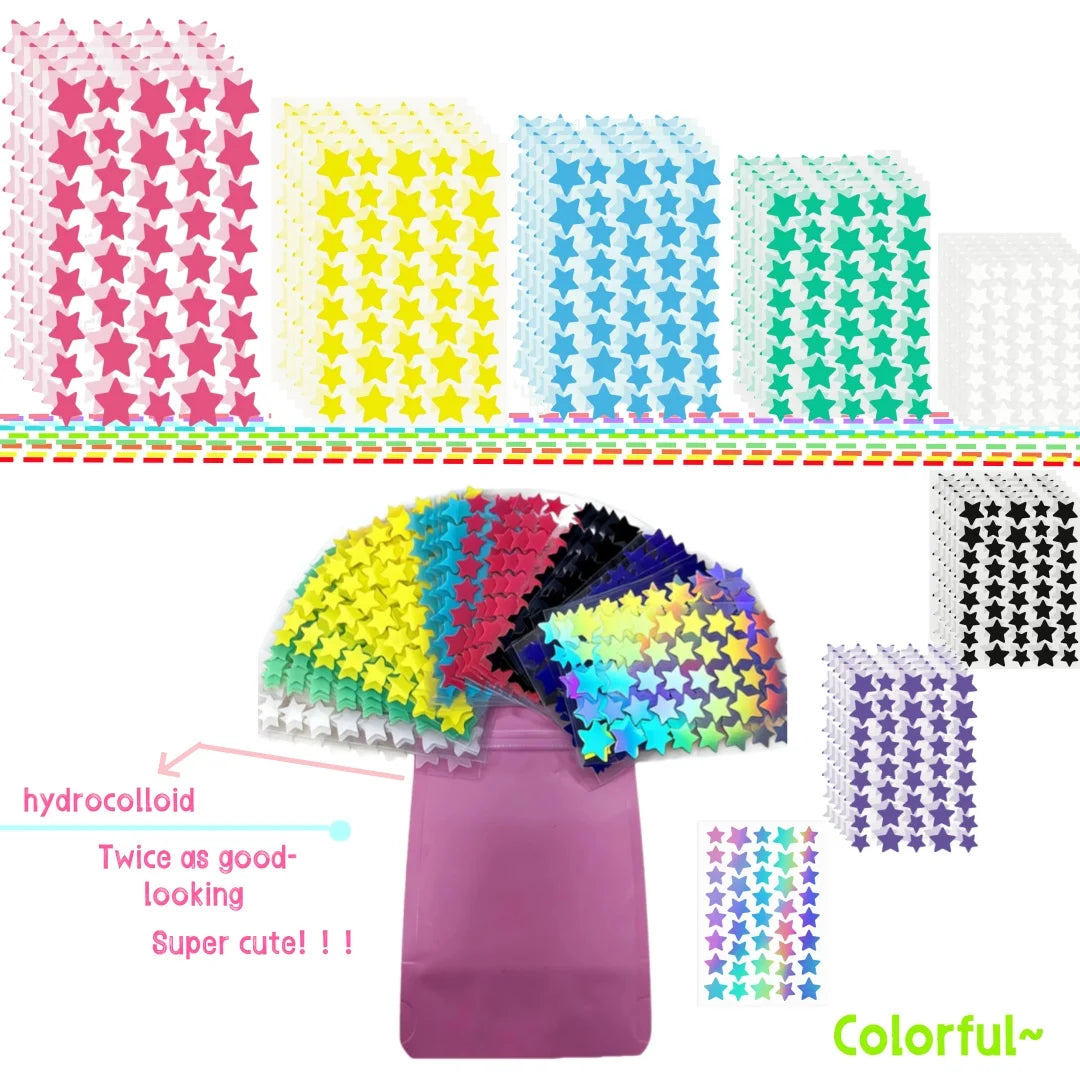 Parche transfronterizo para acné: colorido, impermeable, transpirable, no irritante, lucha contra el acné, ocultar, absorbente de fluidos para el acné.