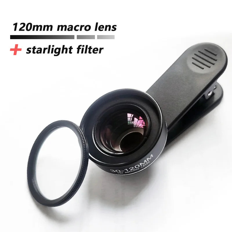 Lente Macro profesional de 120MM, lente Super Macro HD 5K, Clip Universal para cámara fotográfica, para iPhone, Samsung, Xiaomi, HUAWEI, Android