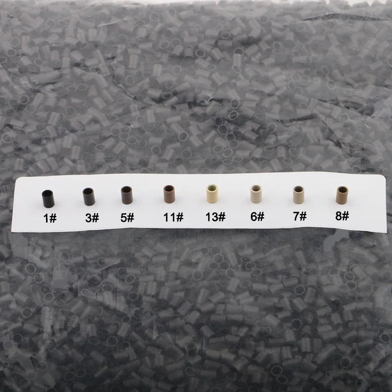 Mini microanillos de cobre de 6000x4mm, marrón oscuro, liso, extremo plano, bloqueo de microcuentas, enlaces, Punta I, herramientas de extensión de cabello, 3024 unids/lote por bolsa