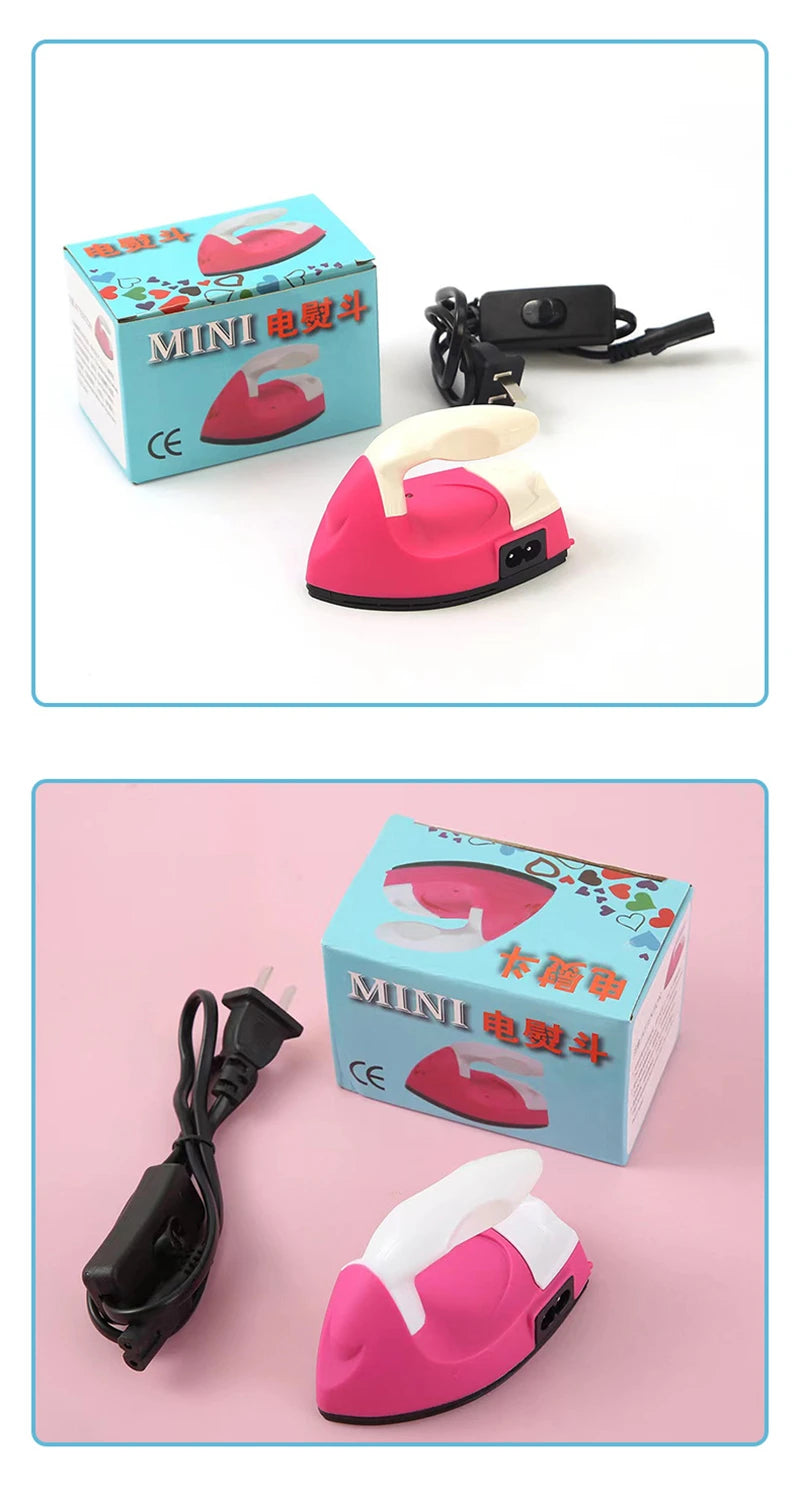 Mini hierro con enchufe europeo hecho a mano, herramienta de cuentas con fusible para manualidades, herramientas de costura de hierro creativas para planchar ropa, dispositivo de lavandería