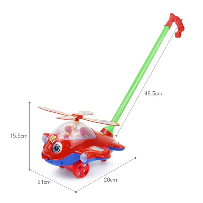 Andador de juguete para bebé, juguete de empuje manual para niños pequeños, avión, coche de juguete, juguete para caminar para niños, niños y niñas al aire libre