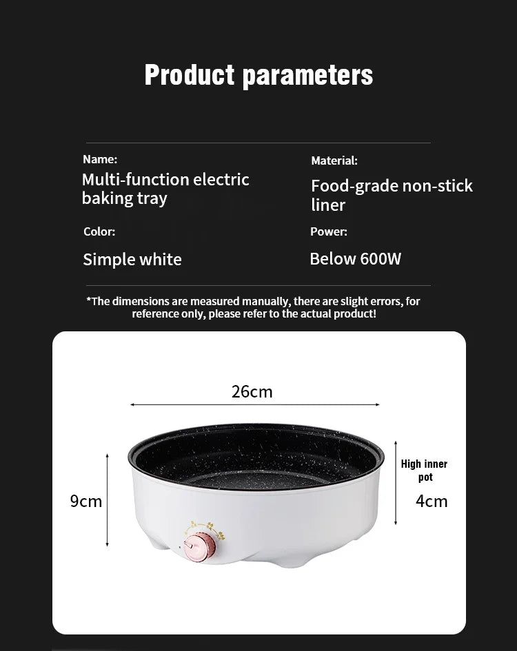 Sartén eléctrica multicocina, 220V, barbacoa casera, filete frito, tortilla de pescado, sartén antiadherente, máquina de cocina