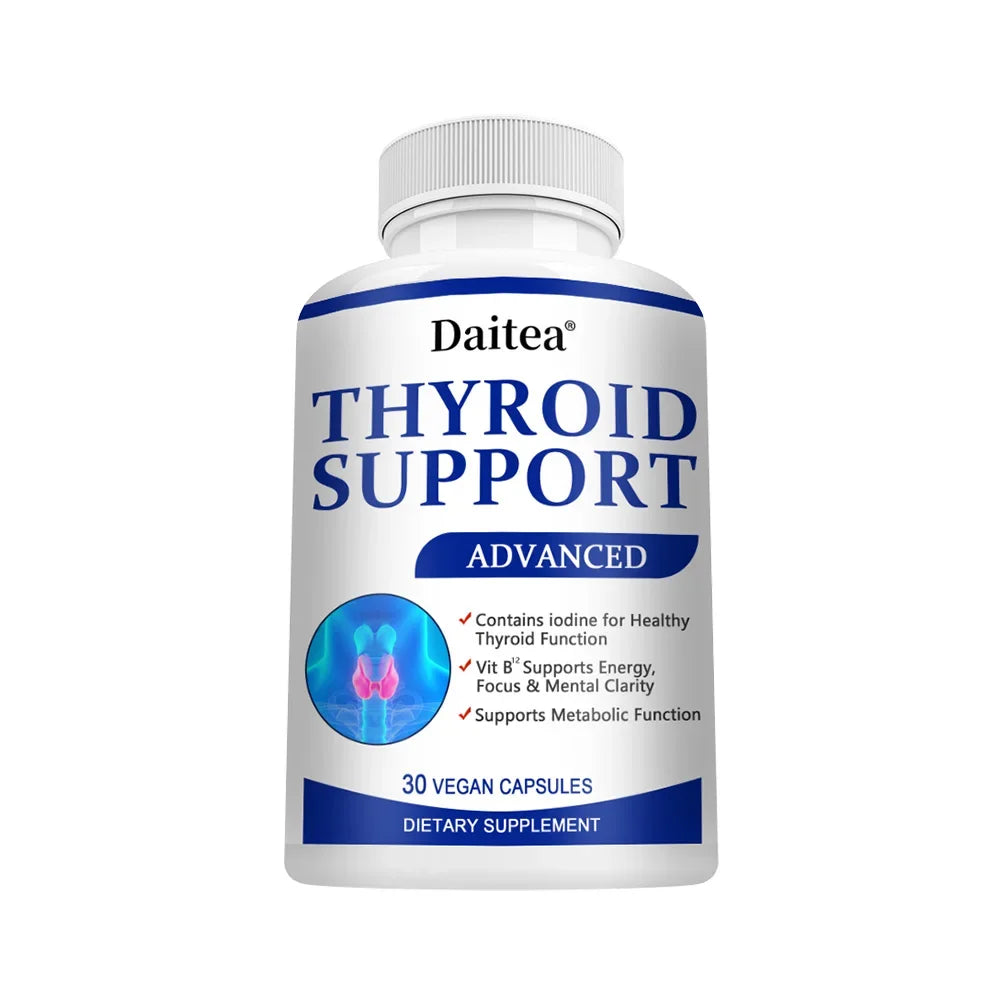Suplemento Tiroideo con L-tirosina, Iodo, Zinc y Selenio - Promueve la Memoria, Cognitiva, Salud y Metabolismo de Tiroides, NO-GMO