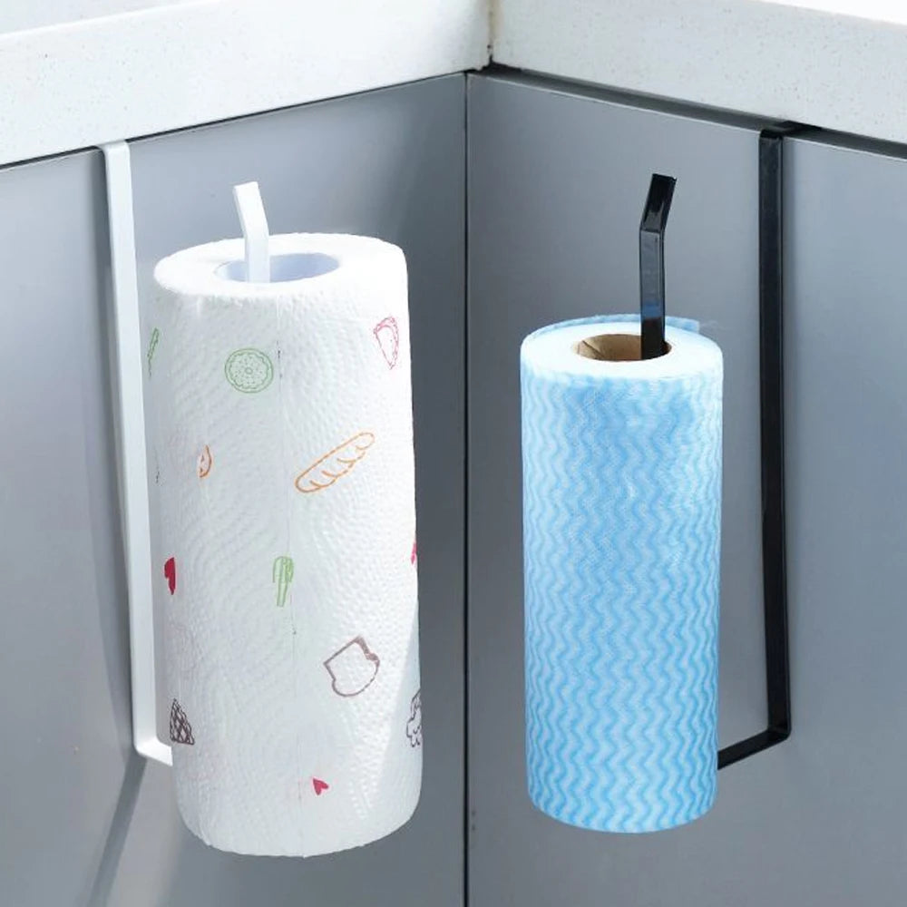 Soporte Simple para Rollo de Papel de Cocina, Colgador Metálico para Toallas, Organizador para Colgar Paños en el Armario, Estante para Papel Higiénico, Accesorio de Almacenamiento