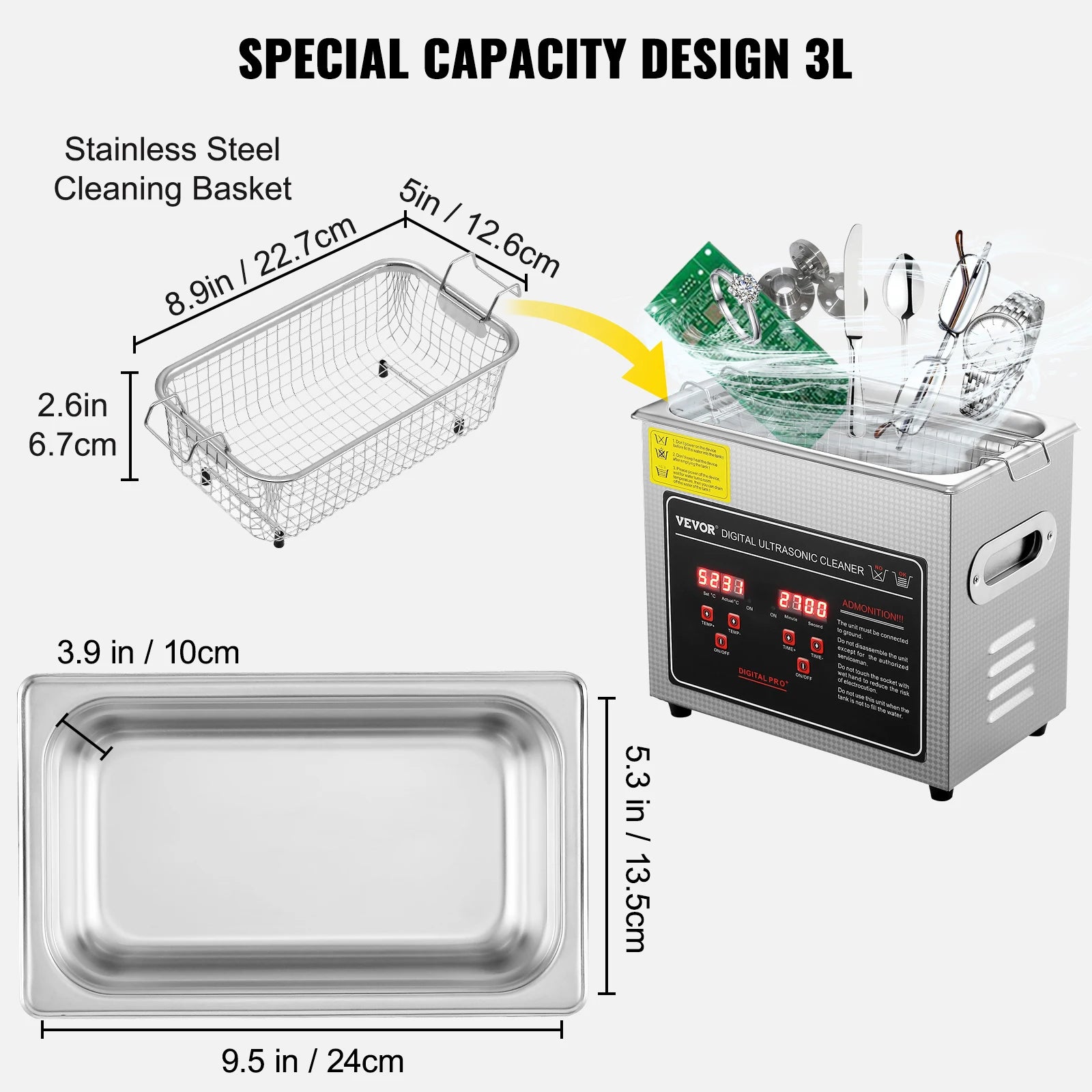 SucceBuy 2L 3L 6L 10L 22L 30L limpiador ultrasónico de acero inoxidable limpieza portátil lavadora ultrasonido electrodoméstico