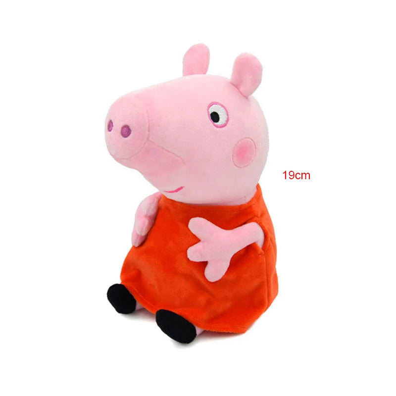 Peppa Pig-muñeco de peluche de Peppa Pig para niños, juguete de alta calidad de 19CM, oso de peluche de dinosaurio, figura de Anime suave, regalos de cumpleaños para niños