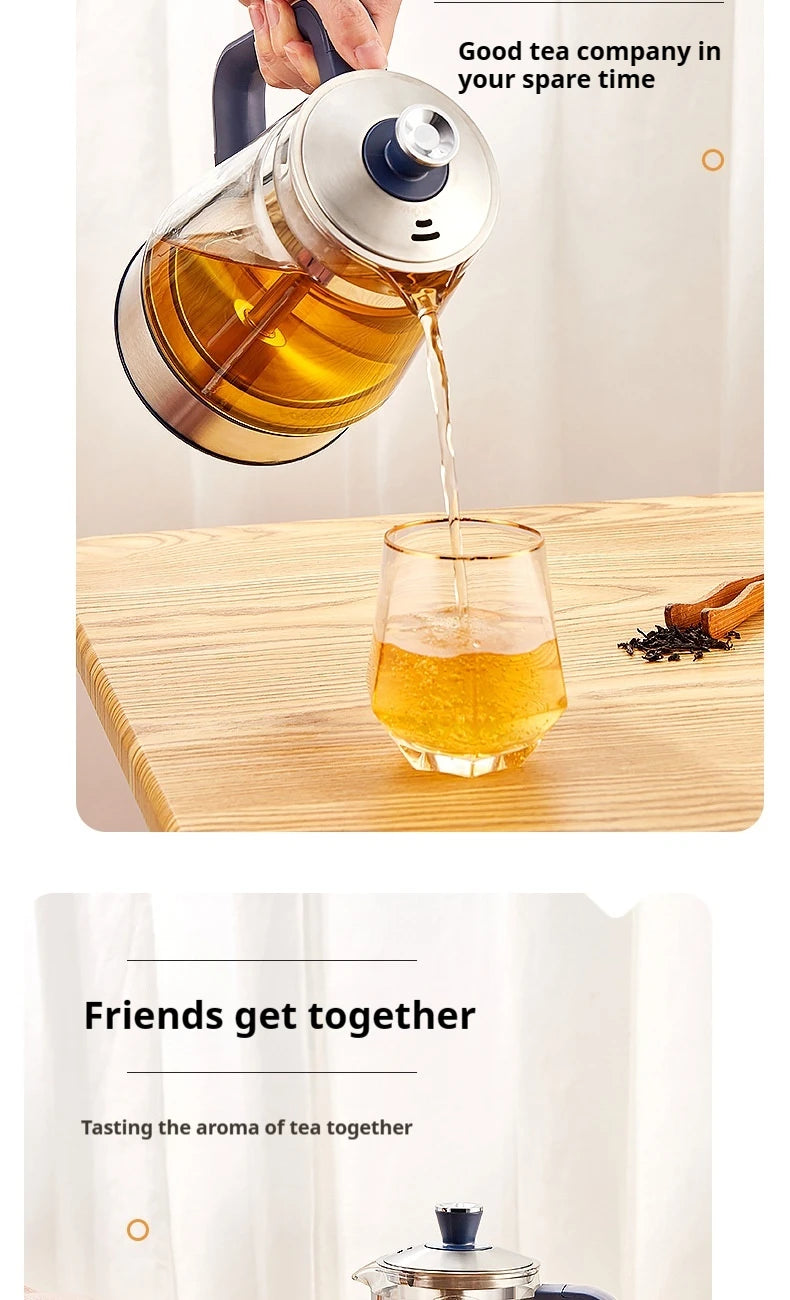 Tetera Rongsheng, pequeña tetera negra Pu erh, olla de salud de vidrio de vapor automática, tetera aislada, tetera eléctrica, tetera hirviendo