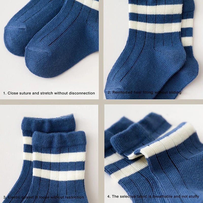 Calcetines bonitos de oso para bebé, calcetín corto de algodón cálido para otoño e invierno, calcetines de tubo medio con estampado de dibujos animados coreanos para niño y niña