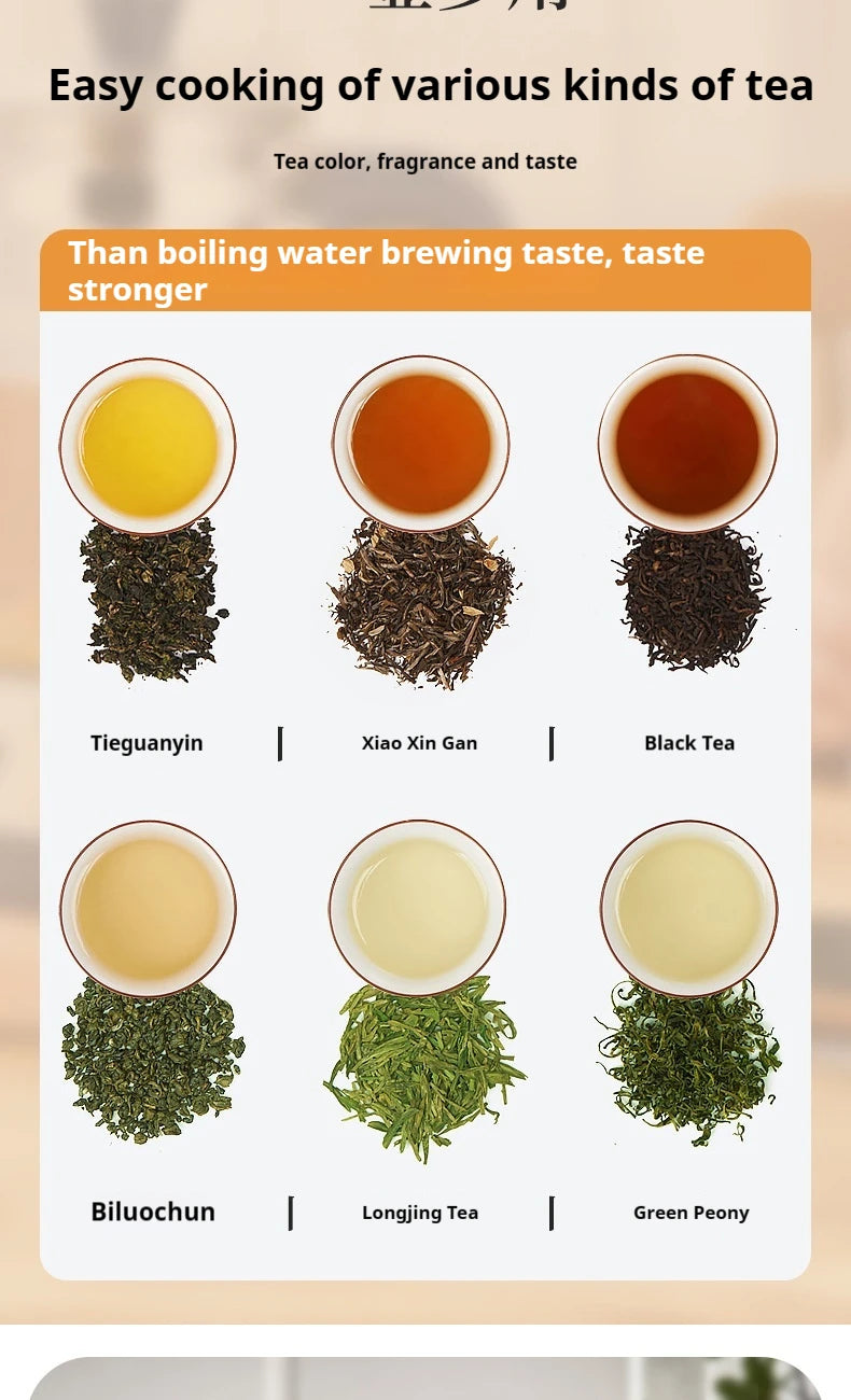 Tetera Rongsheng, pequeña tetera negra Pu erh, olla de salud de vidrio de vapor automática, tetera aislada, tetera eléctrica, tetera hirviendo
