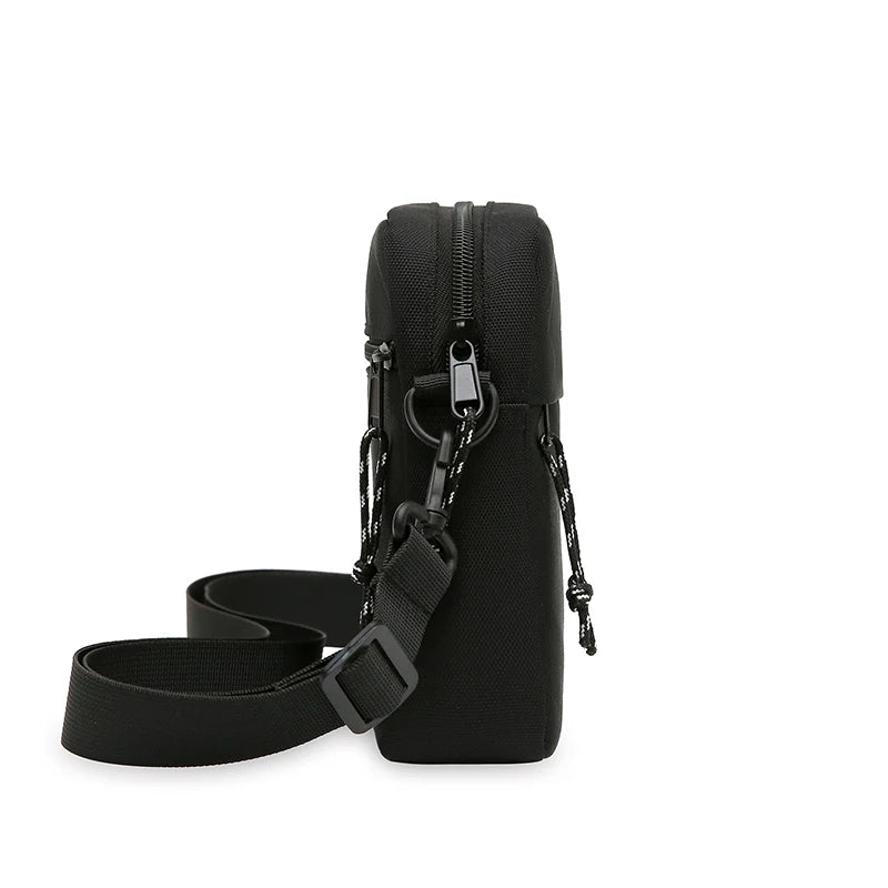 Bandolera pequeña de lona con cremallera para hombre, bolso de hombro cruzado Simple, Mini bolso para teléfono
