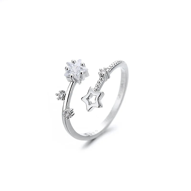 Anillo de Ópalo de Plata de Ley 925 para Mujer, Ajustable, para el Dedo Índice, Diseño Simple y Elegante, Joyería de Alta Gama, Regalo
