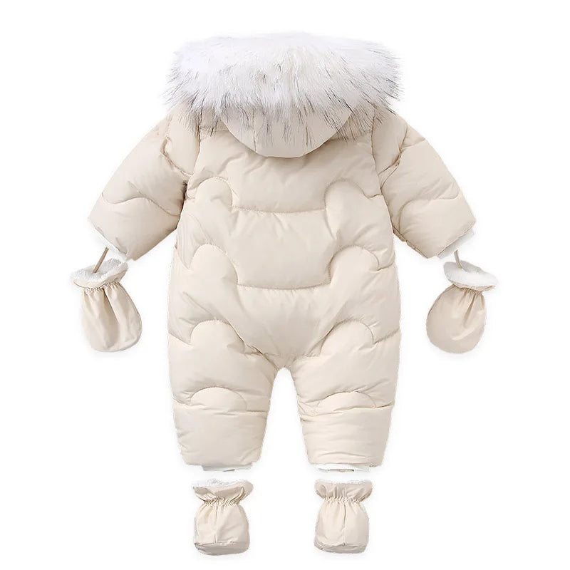 Ircomll, ropa de bebé de alta calidad, monos para niños, invierno con capucha y piel, pelele cálido para niños, mono, ropa para niños pequeños