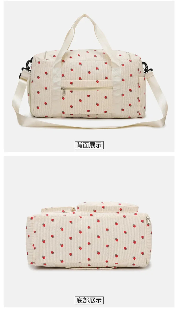 Bolsa de viaje de pana, bolsa de viaje de gran capacidad con compartimento para zapatos, bolsas deportivas para Fitness para mujer, bolsas de lona