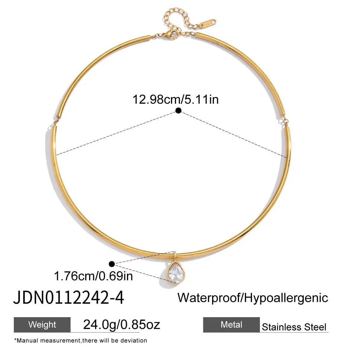 Collar con colgante geométrico de circonita para mujer, chapado en oro de 18 quilates, collar de acero inoxidable, joyería de moda, regalo.