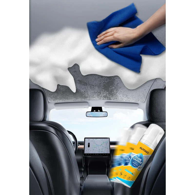 Limpiador de Espuma Multienzimático 4 en 1 para Interiores de Auto, Cuero, Plástico, Tela, Agente de Limpieza sin Espuma para Cocina, Baño y Sofá
