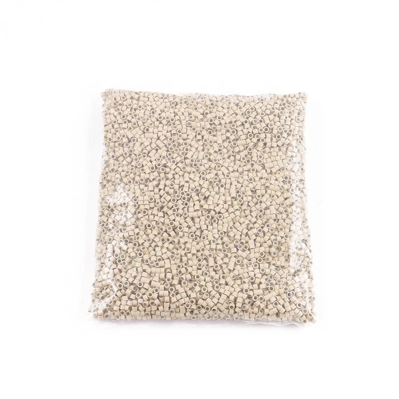 10.000 unids/bolsa extensiones de cabello Micro anillos cuentas enlaces 4,0*2,0*3,0mm cuentas forradas de silicona para herramientas de extensiones de cabello humano