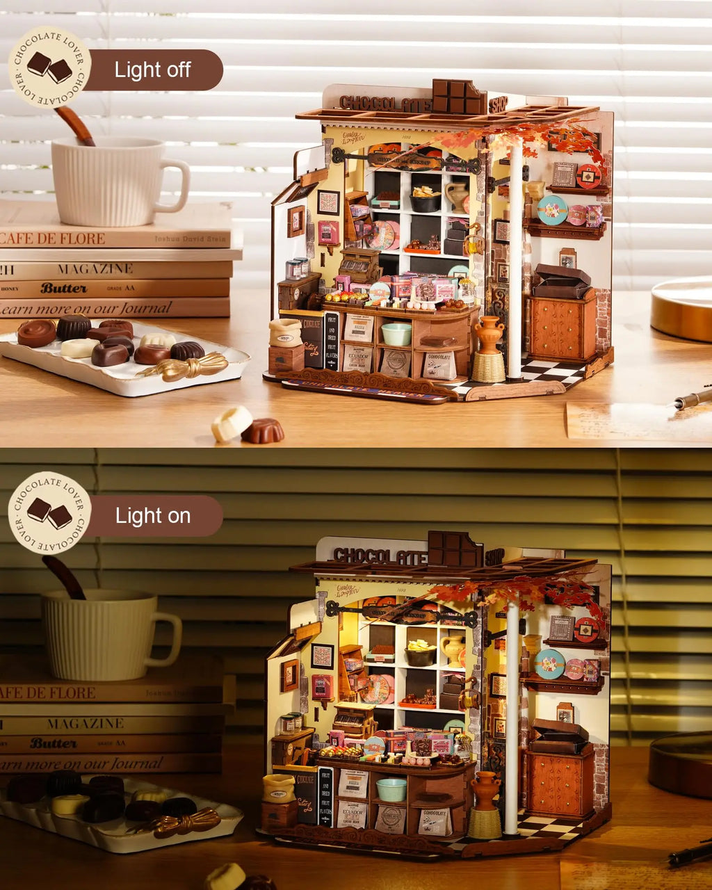 ROBOTIME-Kit de casa de muñecas de madera 3D, regalo único, adorno de decoración del hogar, artesanía de casa en miniatura desafiante DIY para adultos y adolescentes