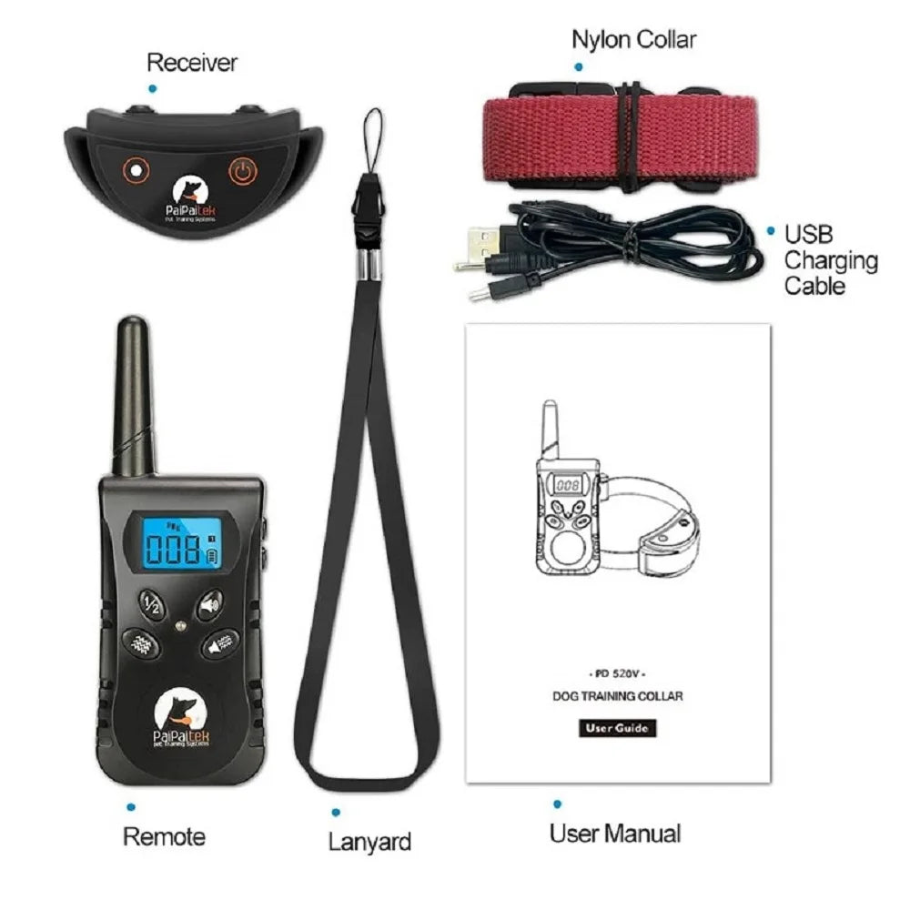 PaiPaitek Collar de adiestramiento para perros sin choque con control remoto, alcance de 1600 pies, collar vibratorio más ligero para perros pequeños, resistente al agua de 5-15 libras