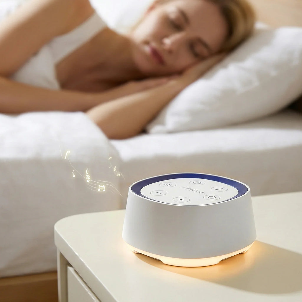 Máquina Portátil de Ruido Blanco para Adultos, 30 Sonidos Relajantes, Luz Nocturna, Temporizador, Recargable, Ayuda para Dormir, Meditación y Relajación