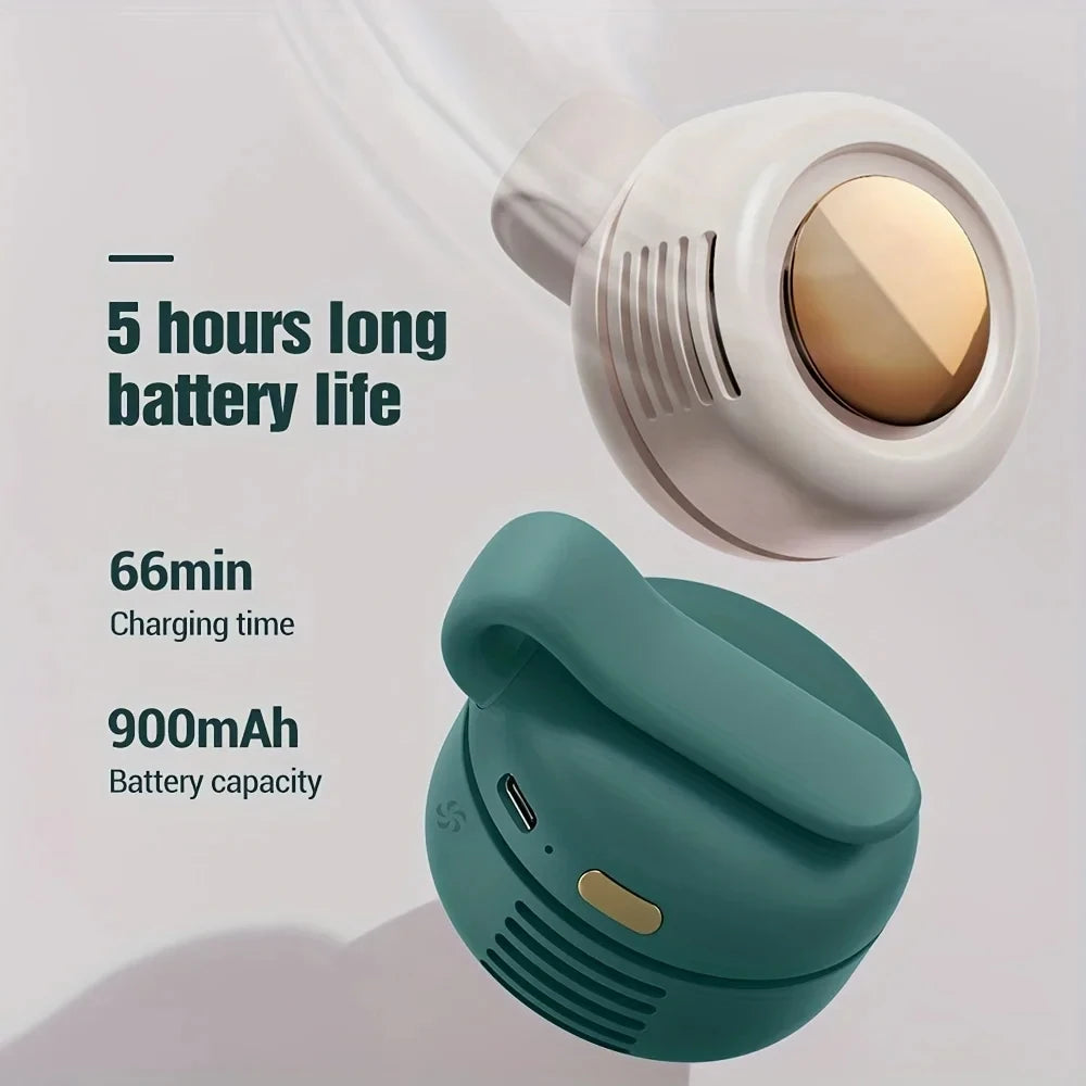 Ventilador Whirlwind sin hojas con diseño de botón portátil, miniventilador portátil silencioso con carga USB para viajes en casa y al aire libre