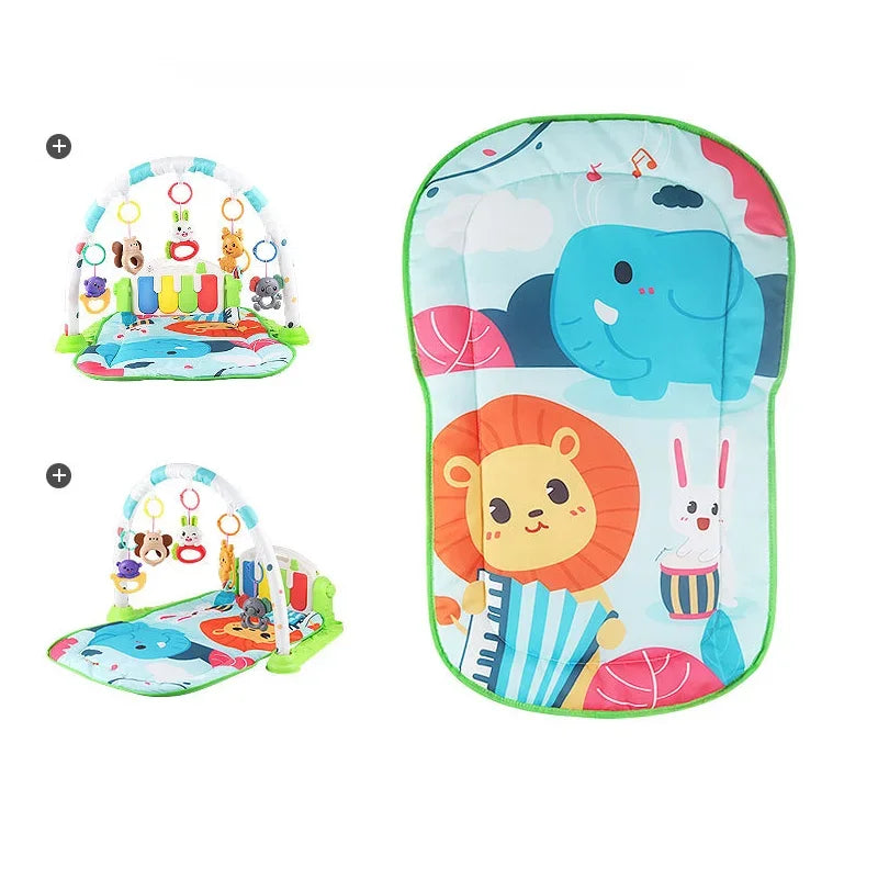 Soporte de Fitness para bebé, gimnasios y manteles de juegos de dibujos animados, estante de música, alfombra de educación temprana para bebé, estera de juego para gatear, regalos de 0 a 36 meses