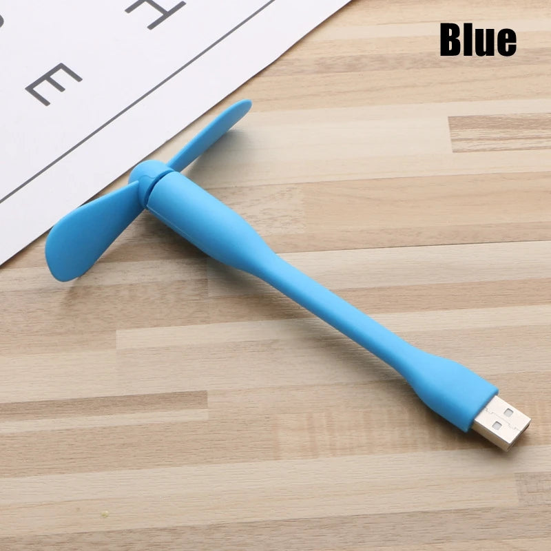 Mini ventilador USB, ventilador de refrigeración Flexible para banco de energía, portátil, PC, cargador de CA, ventilador de mano portátil, dispositivo de verano para ordenador