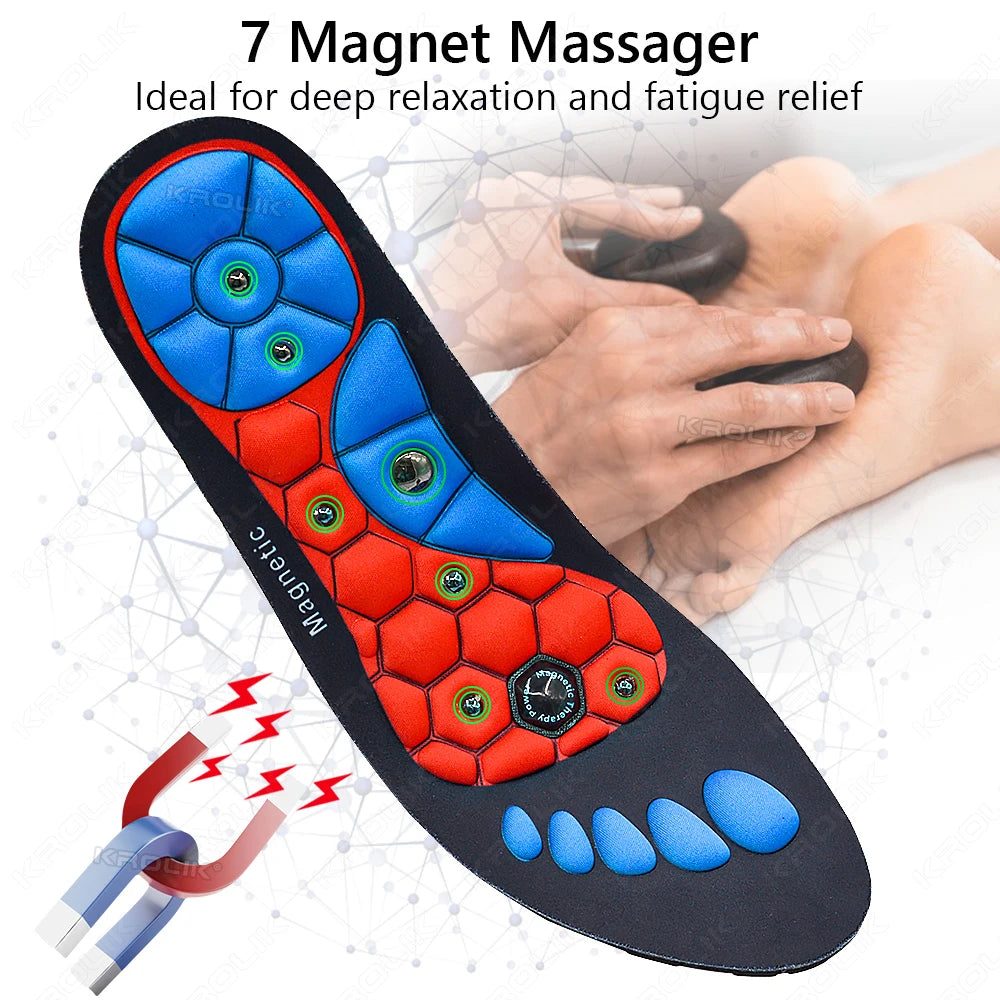 Plantillas de masaje magnético, insertos de acupresión, soporte para arco, acupresión ortopédica, almohadillas para zapatos, alivia el cansado para hombres y mujeres, Unisex