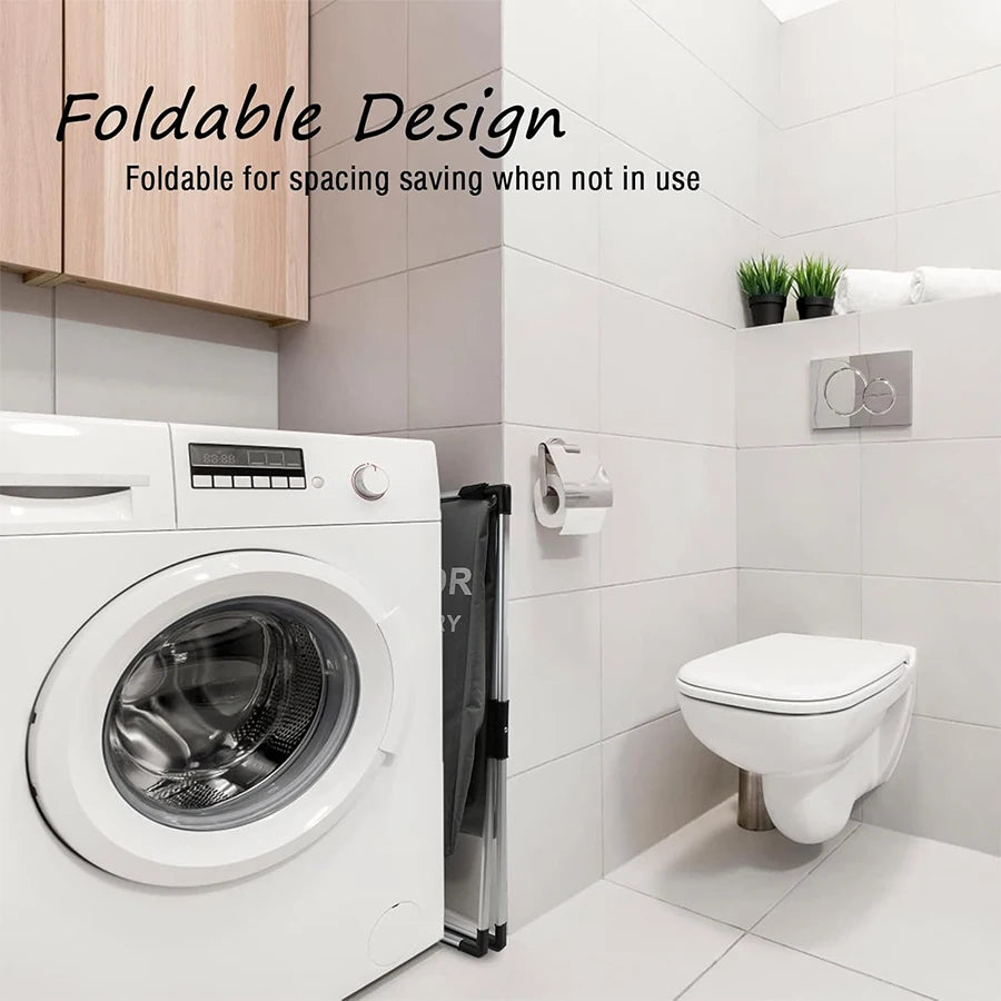 Cesto para ropa sucia con 3 compartimentos y cubierta de malla, marco de aluminio plegable, clasificador de ropa para baño, dormitorio, guardería.
