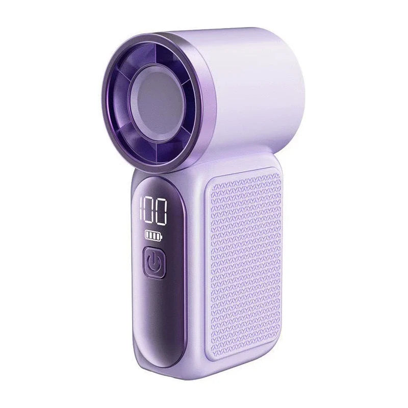 Mini Ventilador Portátil de Mano con Pantalla LED, Ventilador de Alta Velocidad, Ventilador de Escritorio, Refrigeración para Exteriores, Ventilador Recargable
