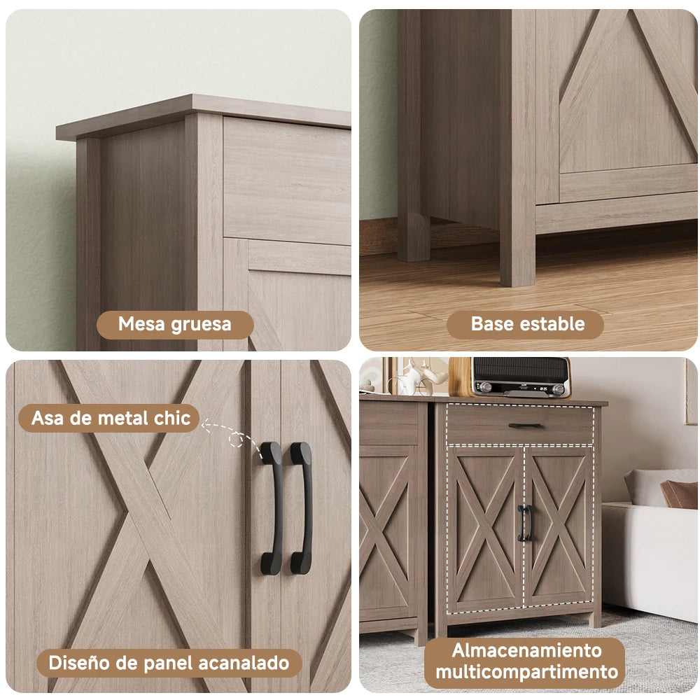 Aparador Buffet Georgina, mueble de madera maciza, mesa auxiliar para comedor, diseño geométrico moderno, exhibición, cocina, sala de estar