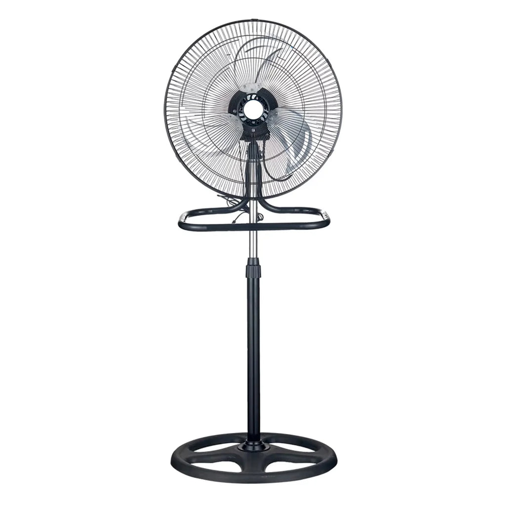 Ventilador Negro 3 en 1 con 3 Aspas Metálicas, 18 Velocidades, Oscilación y Velocidad Regular   Ventilador Silencioso de Bajo Consumo con Temporizador y Programación Ajustable