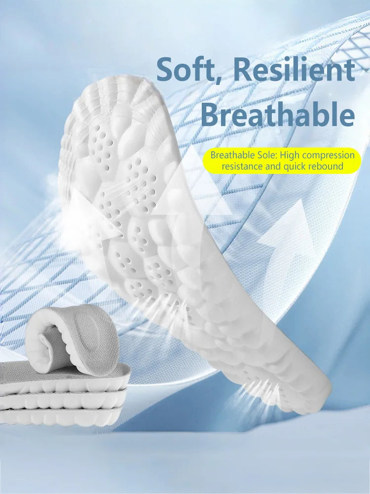 Plantillas deportivas de látex, almohadillas suaves para zapatos de alta elasticidad, desodorante ortopédico transpirable, cojín de absorción de impacto, plantilla de soporte para arco