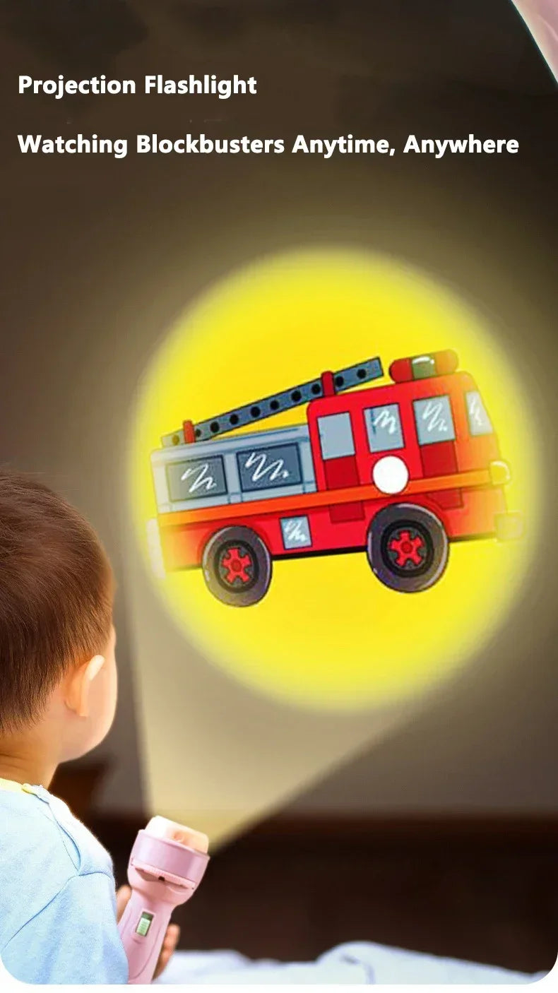 Linterna de proyección, juguete de desarrollo de rompecabezas de educación temprana, juguete luminoso de iluminación para niños, proyector de patrones de dibujos animados