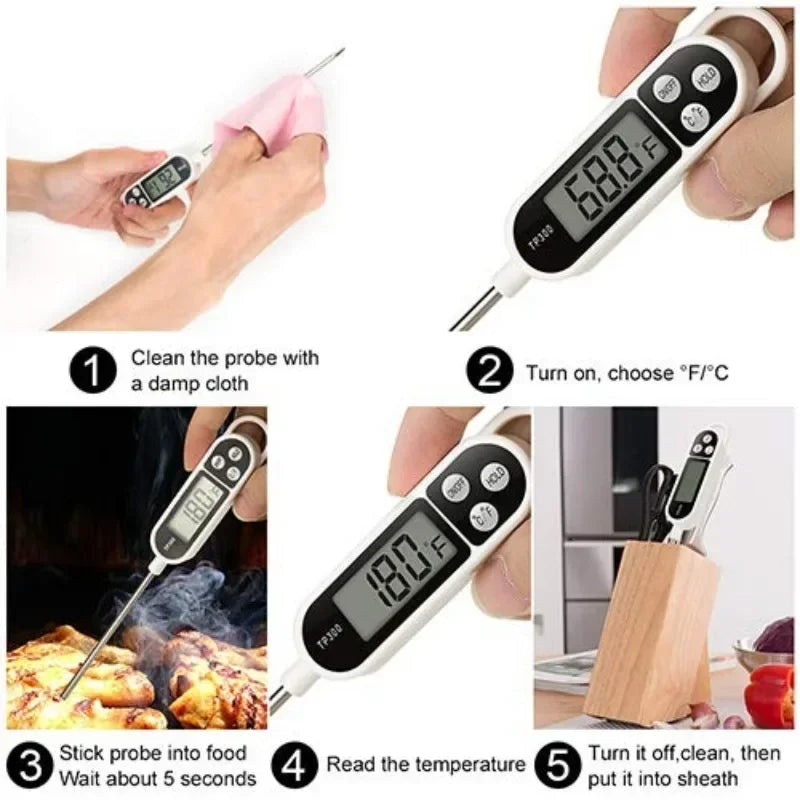 Termómetro de alimentos TP300, termómetro Digital de agua y aceite para cocina, sonda para cocinar carne, horno electrónico para barbacoa, herramientas de cocina