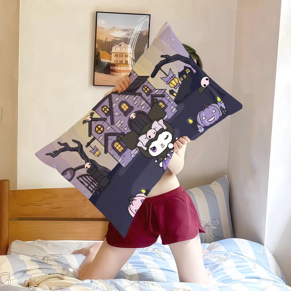 Funda de cojín My m-Melody dibujos animados rectángulo divertido lindo SRO funda de almohada hogar sofá sala de estar cafetería k-kuromi funda de almohada