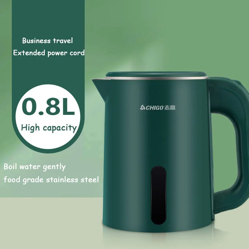 Hervidor Eléctrico Mini de 0.8L, Tetera de Acero Inoxidable 304 de Pequeña Capacidad, Hervidor Portátil para Hotel, Dormitorio, Viajes, 220V
