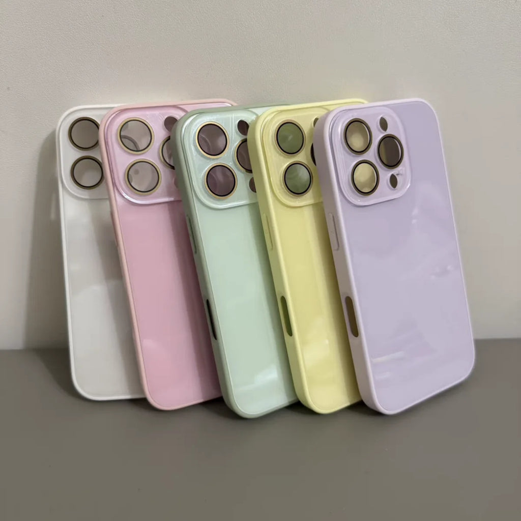 Funda de teléfono todo incluido Backplane de vidrio templado de lujo para iPhone 17 16 15 14 13 12 11 Pro Max cámara protege la cubierta sencilla