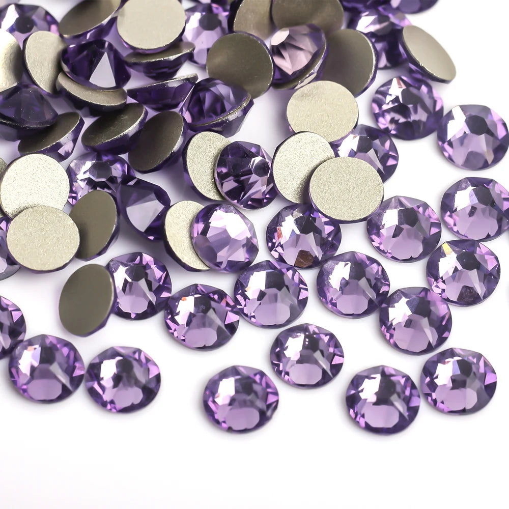 VC 2088-diamantes de imitación para decoración de uñas, 16 caras de corte, cristales brillantes, ss10-30 Strass 8Big + 8Small, sin fijación térmica