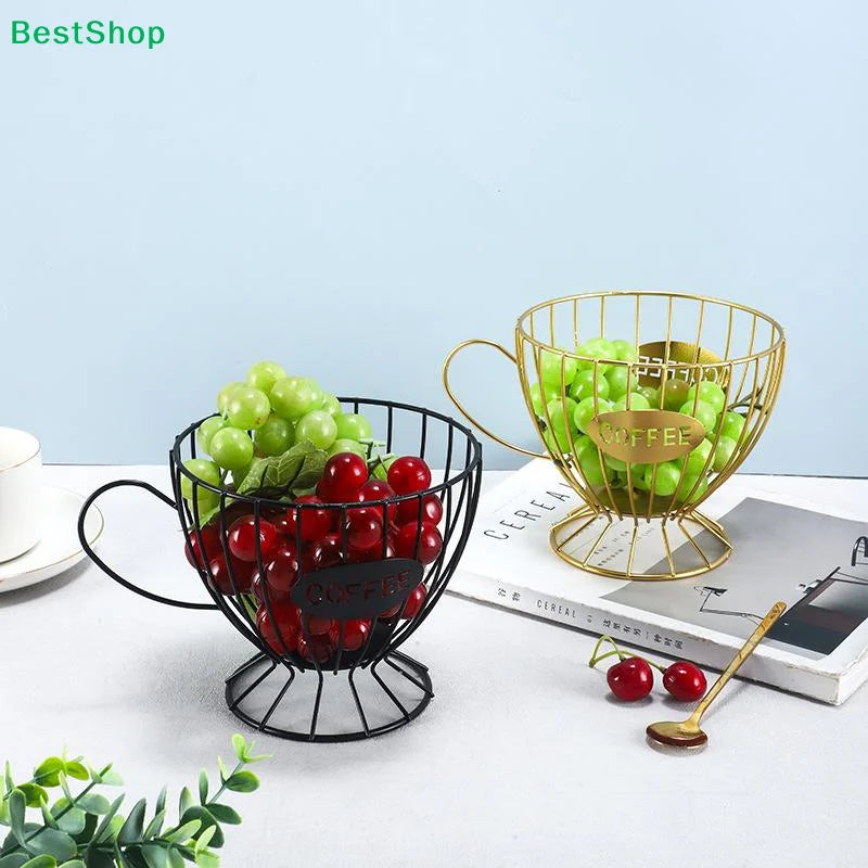 ♥ Soporte para Cápsulas de Café de Metal en Forma de Copa (Dorado/Negro) - Estante de Almacenamiento de Alambre para Cápsulas Nespresso, Organizador de Encimera de Cocina