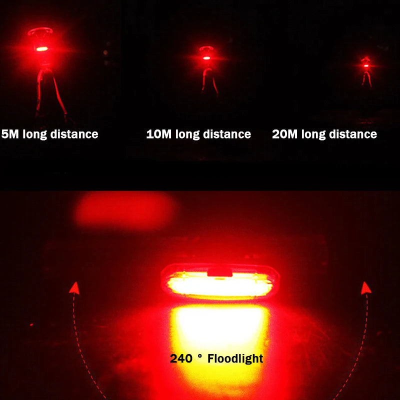 Lámpara trasera de bicicleta, luz LED impermeable para bicicleta, luces traseras de alto brillo, lámpara de advertencia de seguridad en ciclismo nocturno, linterna para bicicleta de montaña y carretera