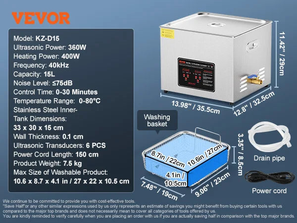 SucceBuy 2L 3L 6L 10L 22L 30L limpiador ultrasónico de acero inoxidable limpieza portátil lavadora ultrasonido electrodoméstico