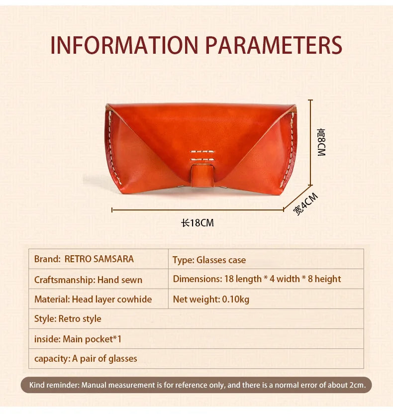 Newsbirds-Funda de cuero para gafas de sol, Cartera de mano para gafas de sol, informal, Vintage, a la moda