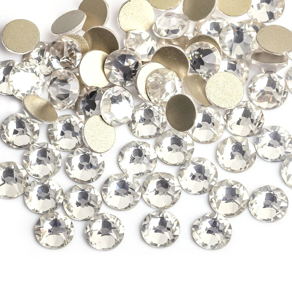 VC 2088-diamantes de imitación para decoración de uñas, 16 caras de corte, cristales brillantes, ss10-30 Strass 8Big + 8Small, sin fijación térmica